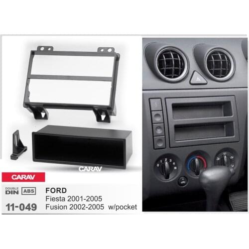 Radio Fascia for FORD Fiesta 2001-2005 Fusion 2002-2005 w/pocket Double Din Radio DVD Stereo CD Panel Dash Mount CARAV 11-049