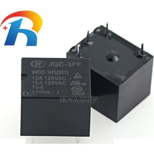 100pcs/lot Relay HF JQC-3FF-005VDC-1HS JQC-3FF-009VDC-1HS JQC-3FF-012VDC-1HS JQC-3FF-024VDC-1HS 551 4PIN 5VDC 9VDC 12VDC 24VDC