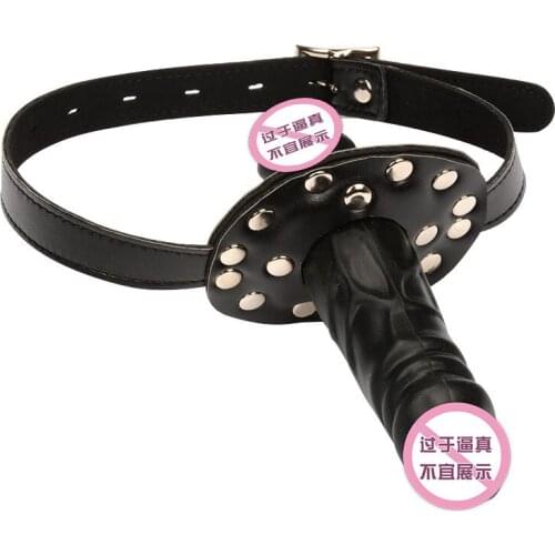Adult Game Silicone Dildo Gag Oral Sex Penis Mouth Plug Penis Gag With Locking Buckles Leather Bondage Sex Product For CouplesO2