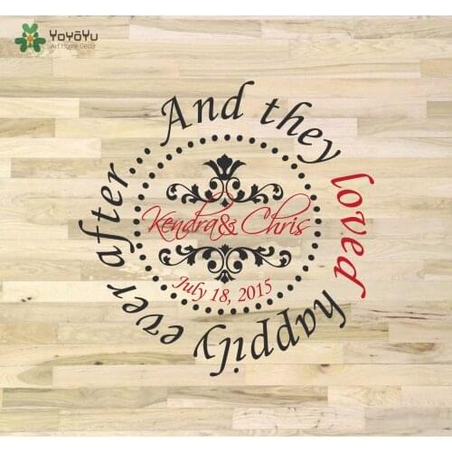 Wedding Dance Floor Vinyl Decal Personalized Name Date Sticker Suit Wall Window Door Art Welding DIY Removable Decor WW-417