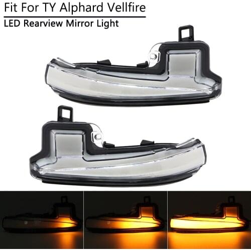 LED Rearview Side Mirror Dynamic Sequential Turn Signal Light for Toyota Alphard Vellfire AH30 2015+ / RAV4 2019+ OE Style Clear