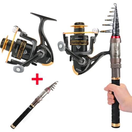 Carbon Fiber Telescopic Fishing Rod And Reel Combo Portable 1.3m 1.5m 1.8m 2.1m 2.4m Telescopic Spining Rod Kits