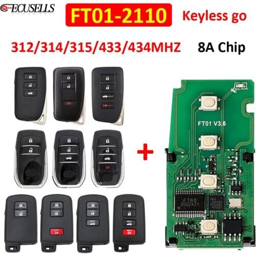 Lonsdor FT01-2110 314/312/433MHz Keyless go Smart Remote Car Key Control Transmitter Circuit Board PCB 8A Chip for Toyota/Lexus