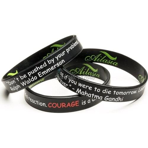 300PCS Inspirational Show your courage by living your dreams wristband silicone bracelets free shipping by FEDEX