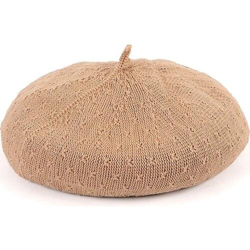 Knitting Solid Color Spring Autumn Korean Version Adult Beret Fashion Dome Brimless Painter Hat Women Hat