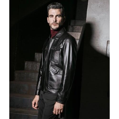 YR!Free shipping.Plus new quality soft sheepskin jacket.black pockets slim genuine leather coat.fashion young clothes.sales