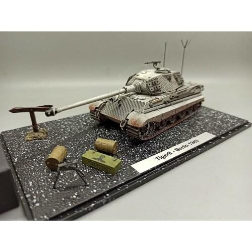 1/72 World War II 1945 Germany Tiger II Tiger King Heavy Tank Alloy Metal Diecast Model for Collectible Gift Souvenir Display