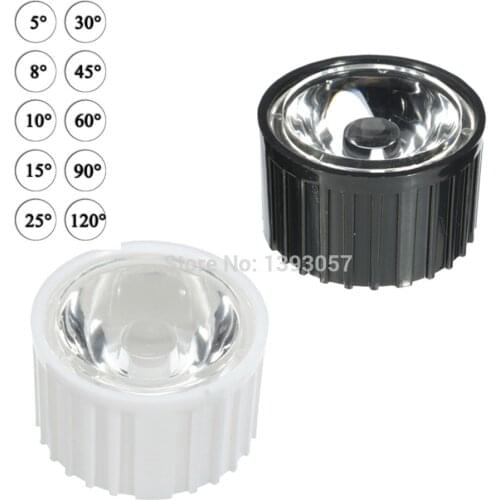 10set High Power 1W 3W 5W LED Lens 20MM PMMA Lenses With Bracket 5 15 25 30 45 60 90 120 Degree For 1 3 5 Watt Light Beads
