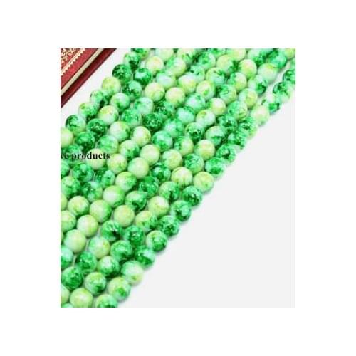 130pcs/lot green Glass Round Beads 6MM DIY Beads For Jewelry bracelet necklace Making Wholesale vch4x