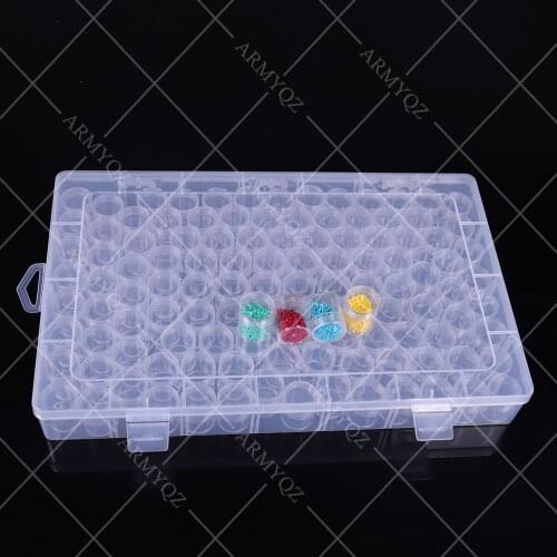 28/114 Bottles Box Transparent Container Case Diamond Painting Accessories Diamond Embroidery Beads Storage Box Organizer Tools