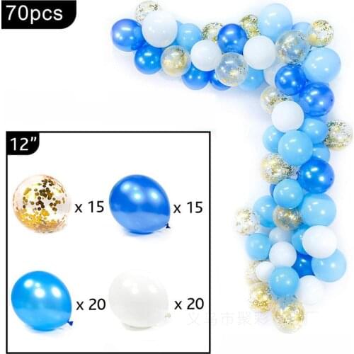 70PCS Blue balloon chain set birthday party theme creative decoration arrangement balloons