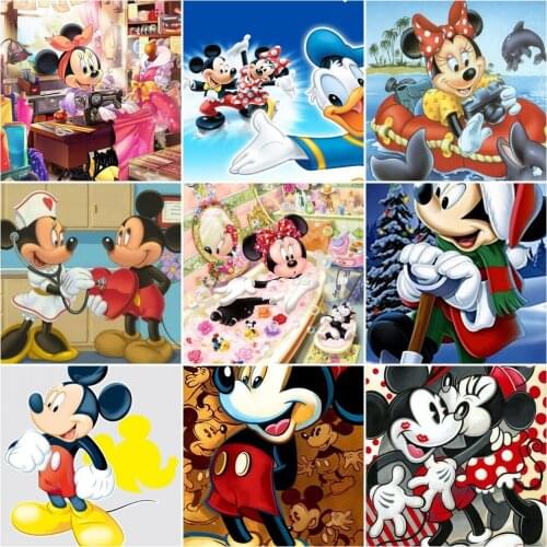 5D DIY Diamond Painting Disney Anime Cartoon Mickey Mouse Cross Stitch Kit Diamond Embroidery Mosaic Art Gift Home Decoration