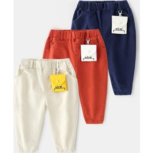 Baby Boys Pants Spring Autumn New Style Casual Trousers Toddler Pants 2 3 4 5 6 Year Boys Pants Elastic Waist Child Solid Pants