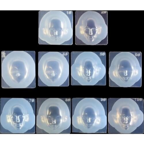 Human Face 3D Doll Epoxy Resin Mold Aromatherapy Plaster Silicone Mould DIY Crafts Ornaments Decoration Casting Tools