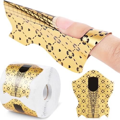 10pc/100pcs French Nail Form Tips Gold Nail Extension Art Tools For Nails Gel Extension Sticker Acrylic Manicure Tip