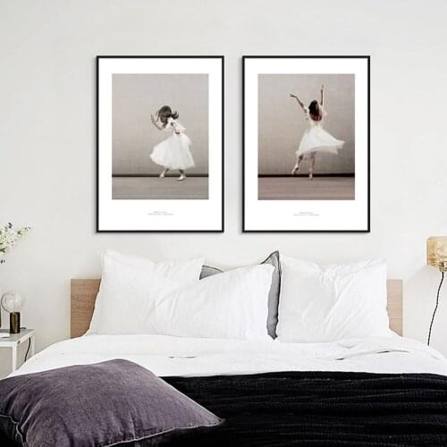 HAOCHU Ballet Girl Canvas Painting Wall Art Print Poster Simple Nordic Wall Pictures Canvas Painting for Living Room Home Decor