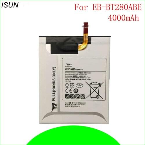 ISUN 2pcs/lot Replacement Battery For Samsung GALAXY Tab A 7.0 SM-T280 T280 T285 Authenic EB-BT280ABE Batteries 4000mAh