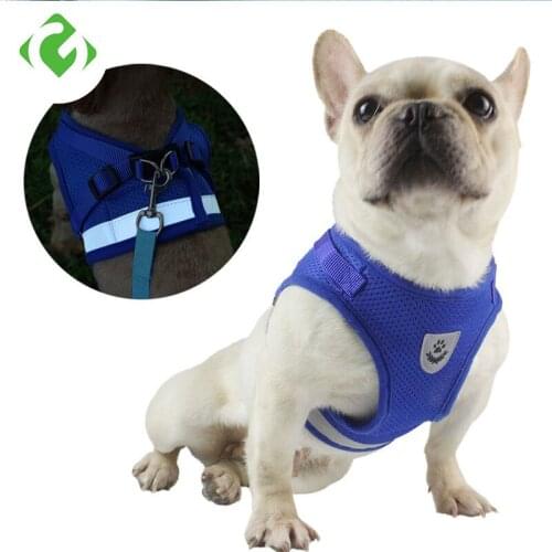 Cat Dog Adjustable Harness Vest Walking Lead Leash For Puppy Dogs Collar Polyester Mesh Harness For Small Medium Dog Cat Pet GY