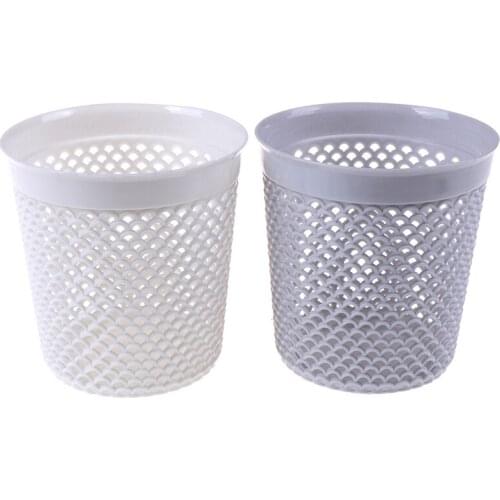 Creative Multifunctional Hollow Out Desktop Rubbish Storage Basket Pen Pot Makeup Brush Holder Office Home Decor Crafts 2 Colors