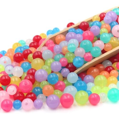 6-12mm Round Acrylic Beads Loose Spacer Beads For Jewelry Bag Makeing Bracelet Necklace DIY Accessory Home Clothing Decoration