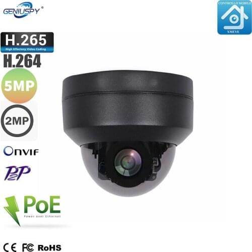 H.265 ONVIF P2P IP66 Outdoor Indoor Network Camera PTZ 4X ZOOM Lens IR Night Vision Video Surveillance MINI Dome IP Camera POE