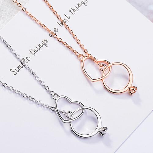 Fashion 925 Sterling Silver Ring Heart Pendants And Necklaces For Women 2021 Wedding Party Vintage Jewelry Gift GaaBou Jewellery