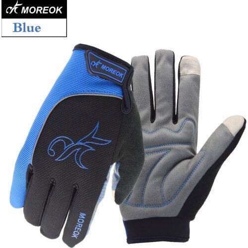 MOREOK Polar fleece inside Long finger winter cycling keep warm Sensitive Touch Screen Sports Glove with Gel Padded