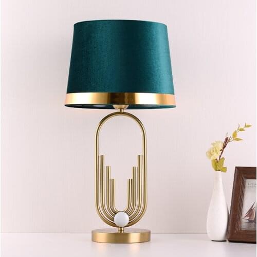Cloth table lamp table lamp luxury modern fabric hall living room office creative bedroom Hotel table lamp E27