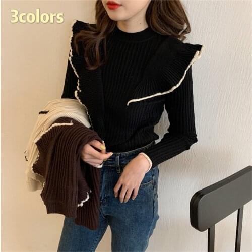 New Spring Women Thin Ruched Sweaters Lady Long Sleeve knitted Sweater Female Solid Sweater Basic Tops Pullovers Bottomings 1122