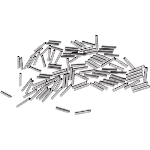 100 Pieces Single Barrel Crimp Sleeves, 100% Copper, Fishing Line Leader Rigging Tackle Wire Rope Clips Tube Connector 8mm
