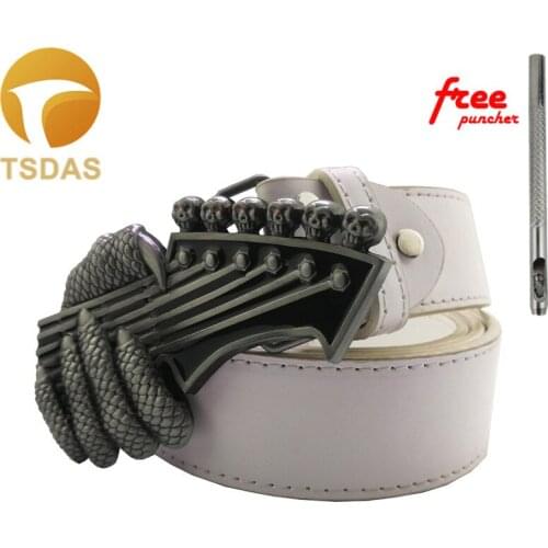 Fab Silver Guitar Monster Claw Skull Rock Music Band Metal Belt Buckle Goth Punk Biker Belt Free Shipping