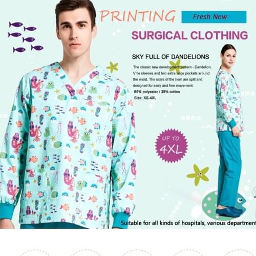 Lab Work Uniforms,Men And Women Scrub Suit,Nursing Working Clothes.Pet Clinic Priting Opertating Suit