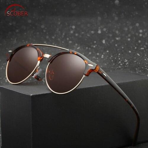 2019 Real New Retro Vintage Round Men Polarized Sun Glasses Sunglasses Custom Made Myopia Minus Prescription Lens -1 To -6