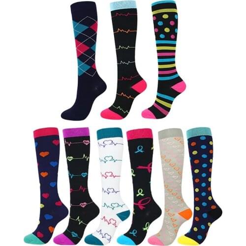 High Elastic Unisex Compression socks Professional Leg Protection Long socks Printed sock for men and women socks Leg shaper