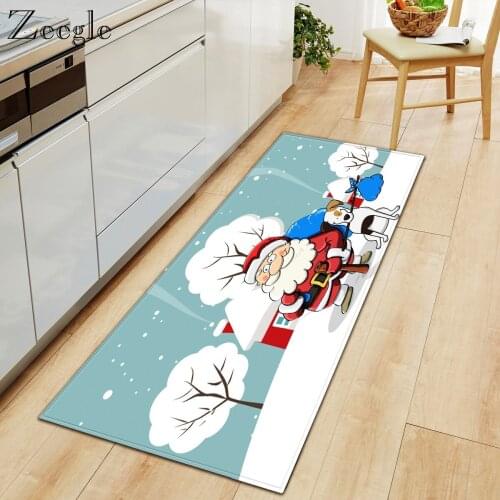 Zeegle Christmas Carpet for Home Decoration Table Mat Rectangle Kitchen Carpet Bath Office Hotel Floor Rug Living Room Foot Rug