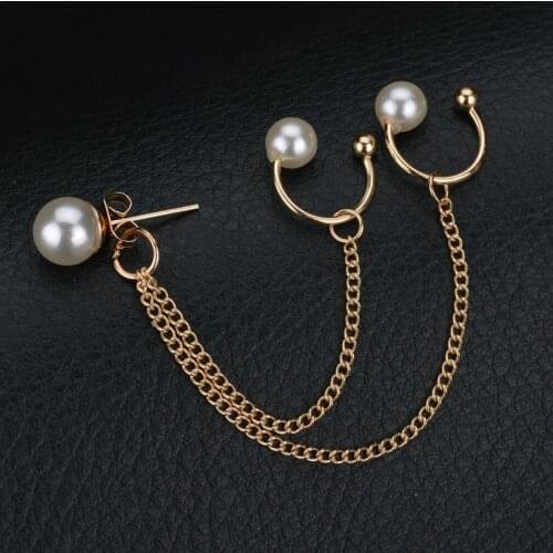 1pcs) Fashion Earrings Jewelry Imitation Pearl Earrings For Women Long Tassel Earrings Chain Women Gift Oorbellen Brincos
