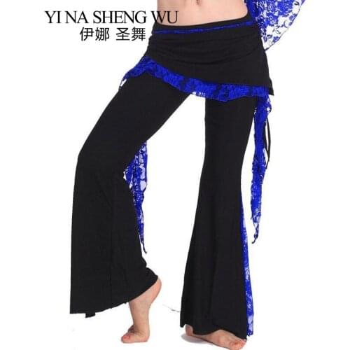 1pc Tribal Belly Dance Pants For Women Belly Dancing Costumes Pant 10 Colors Available Belly Dance Practice Pants Lace + Cotton