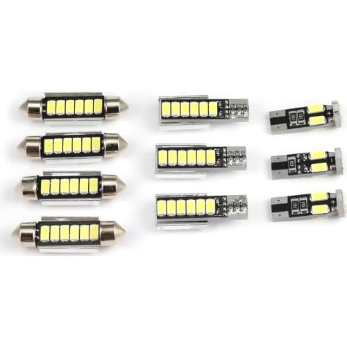 13Pcs Perfect White Canbus Error Free LED Bulb Interior Dome Map Overhead Light Kit For VW Polo 6R 6C 2013-2015