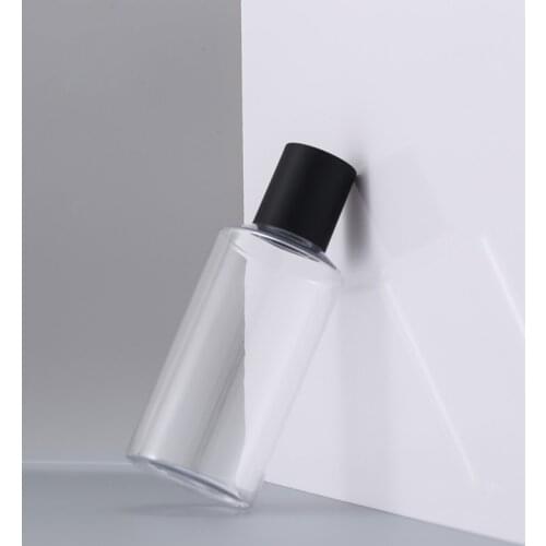150ml 30pcs/lot Empty Clear Plastic Toner Container Bottle Essential Oil Packaging Bottles Matte Black Screw Cap Makeup Bottles