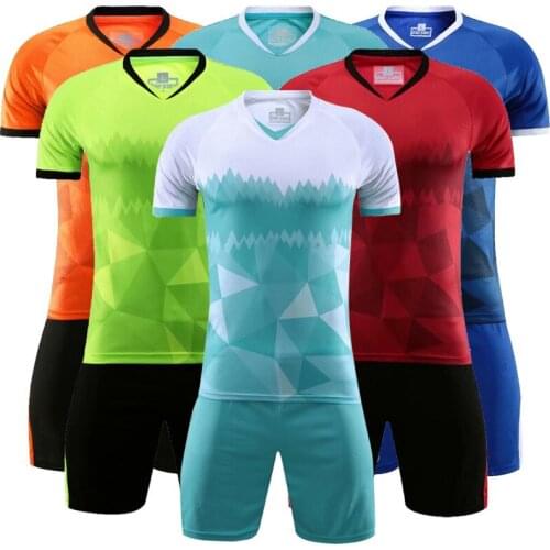 2021 Diy Custom Soccer Jerseys Set For Team Football Uniform Kids Men Football Jerseys Sports Training Breathable Quick-dryi