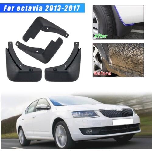Car Mud Guards For Skoda Octavia A7 Sedan 2013-2016 2017 Front Rear Splash Guards Over Fender Kit Car Styling Fender Accessories