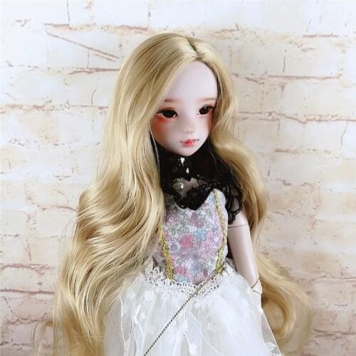 BJD SD 1/3 1/4 1/6 1/8 baby wavy curly doll wig high temperature fiber doll hair 24 color