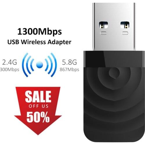CF-812AC 1300Mbps Dual Modes Mini USB WiFi Network Card Adapter for PC/Laptop