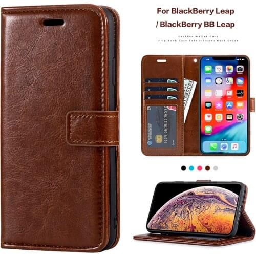 PU Leather Flip Case For BlackBerry Leap Card Holder Silicone Photo Frame Case Wallet Cover For BlackBerry BB Leap Business Case