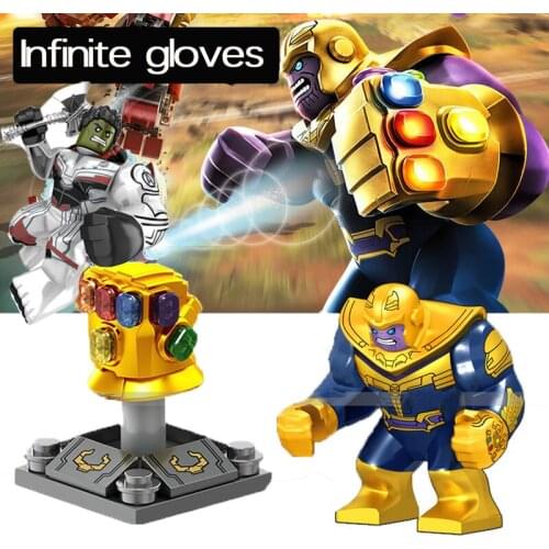 Marvel Superhero Big Size Iron Man with Gauntlets Hulk Spooky Venom Thanos Spiderman Doll Building Blocks Childrens Toys