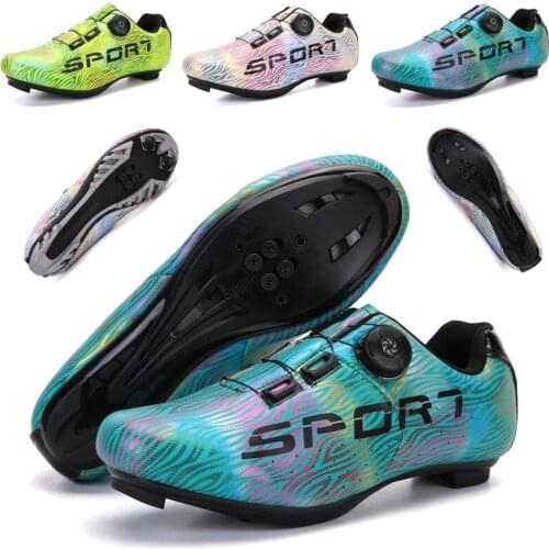 Colorful Speed Cycling Flat Shoes MTB Route Men Sports Road Dirt Bike Sneakers Racing Women Bicycle Mountain Footwear Cleat Spd