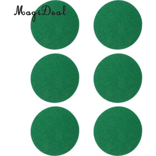 MagiDeal 6 Pieces Air Hockey Table Felt Pushers Replacement Felt Pads Green 94mm