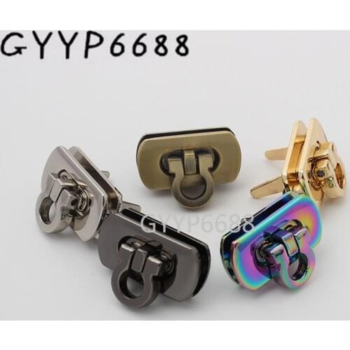 10-30-100pcs 7 colors 25*13mm rainbow metal flip locks for chain purse and bags handbag hardware accessories