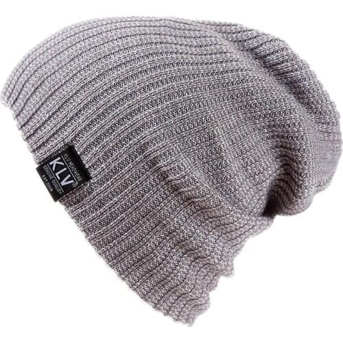 Fashion Men Winter Hat Thick Windproof Knitted Wool Beanies Male Outdoor Soft Warm Hats Casual Solid Ski Caps Accessories Gift