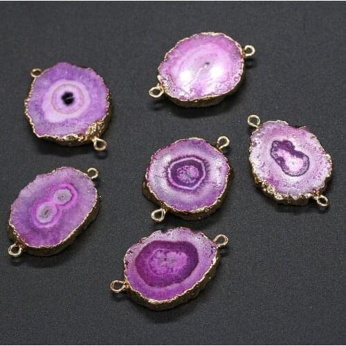 Fashion Natural Stone Onyx Charms Connector Irregular Druzy Agates Pendant for Jewelry Making DIY Supplies Fit Bracelet Necklace